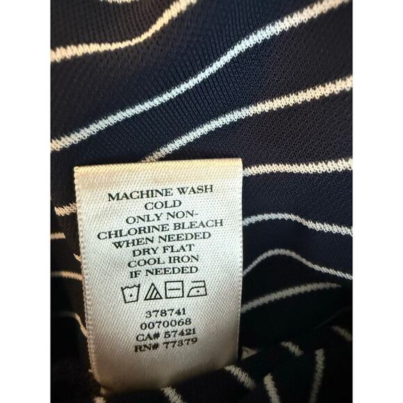 Ann Taylor Faux Wrap Sleeveless Striped Top Blue & White Size L - Picture 4 of 9